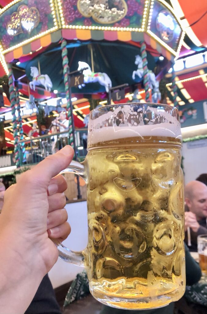 a liter of beer at oktoberfest in germany