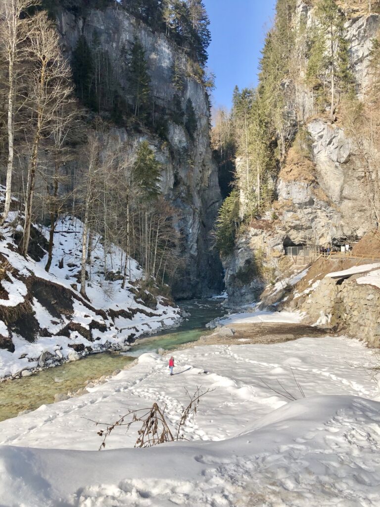 Snowy views after completing the hike though the Partnach Gorge