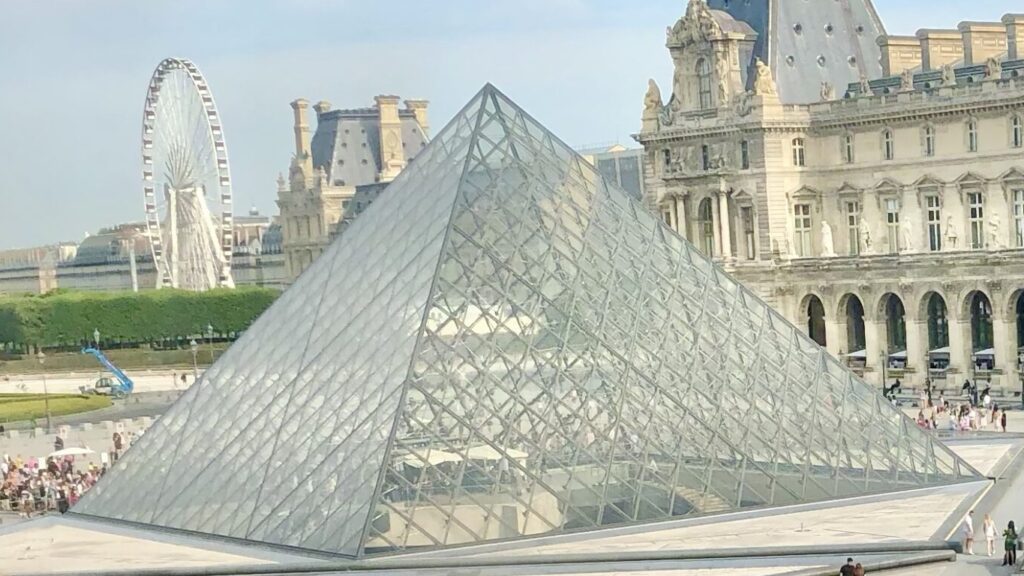 The louvre pyramid in Paris