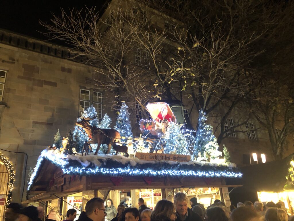 Christmas stall at the Stuttgart Christmas Market in Germany