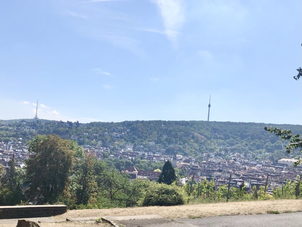 view of stuttgart germany overlooking the stuttgart tv tower