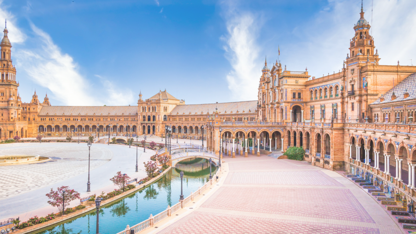 Beautiful view of the Plaza de Espana in Sevilla Spain