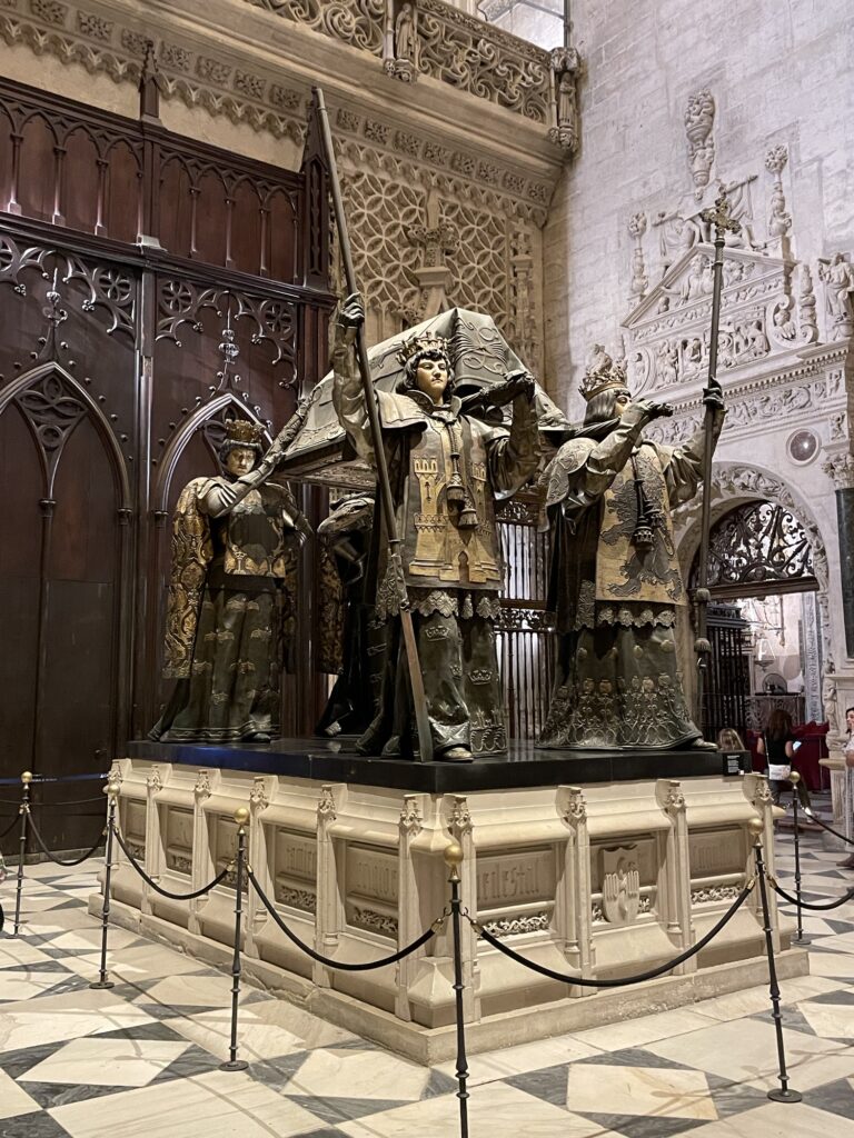 Tomb of Christopher Columbus in Sevilla's Cathedral in Spain 